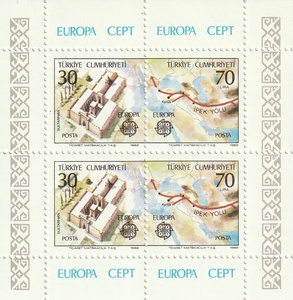 （トルコ）1982年ヨーロッパ小型シート、スコット7ドル（海外より発送、説明欄参照）
