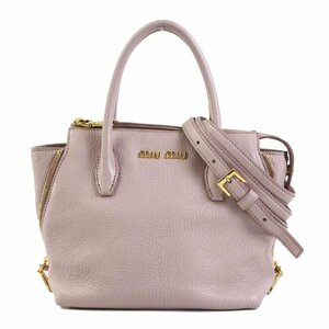 ミュウミュウ MIUMIU ハンドバッグ 斜め掛けショルダーバッグ レザー ピンク h30179f