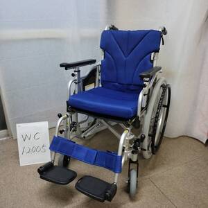 （WC-12005）カワムラサイクル KZM22-40 肘あげ フットスイング機能 自走型 自走式/車椅子/車イス/車いす 洗浄/消毒済 介護用品【中古】