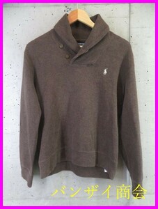 023c55◆エルボーパッチ◆Ralph Lauren ラルフローレン ショールカラー襟 スエットトレーナー S/ジャケット/ポロシャツ/ゴルフ/ブルゾン