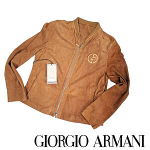  名作！スエードレザーブルゾン 定価80万 ZIPアップ GIORGIO ARMANI ジョルジオアルマーニ 48サイズ Mサイズ ラムレザー 