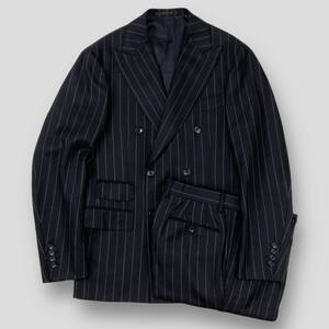 美品 定価14.3万 Brilla per il gusto 20AW DORMEUIL チョークストライプ 6ボタン ダブルブレスト スーツ 24-17-0748-015 48 SSM4825