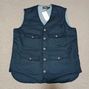 【ビンテージ】RRL ダブルアールエル WOOL TWILL VEST ウール ツイル ダウンベスト Ralph Lauren ラルフローレン サイズL