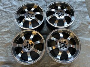 絶版/レイズ セブリング ITCスポーツ/17×7j+38/4穴PCD100/4本セット 当時物 ブラックポリッシュ