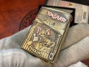 1円 トムとジェリー Tom to Jerry Zippo 真鍮製 ライター ジッポー 立体感 オイルライター 新品 煙グッズ 喫煙具 ZIPPO