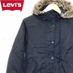 リーバイストラウスLEVI STRAUSS & CO.■ナイロン ダウンジャケット■XS■ブラック　フード付きブルゾン　レディース古着　※1o28329