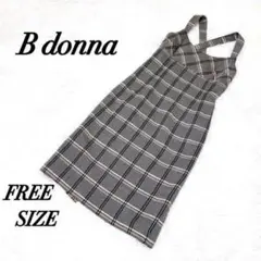 【B donna ビドンナ】膝丈ワンピース♡ジャンパースカート♡チェック柄