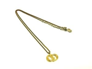 1円 ChristianDior クリスチャンディオール ヴィンテージ CDロゴ ネックレス ペンダント アクセサリー レディース ゴールド系 BK4204