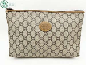 BA0600411　□GUCCI グッチ オールドグッチ GGプラス クラッチバッグ セカンドバッグ バッグ レザー ベージュ系 中古品 ブランド