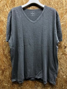 GAP ギャップ XL メンズ 若干薄手 Tシャツ 無地 Vネック カットソー 半袖 ショートスリーブ ビッグサイズ 綿100% ヘザーグレー 杢灰色