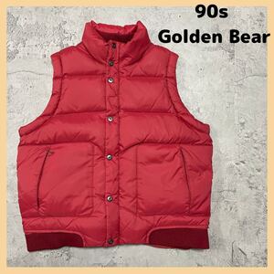 90s Golden Bear ゴールデンベア ダウンベスト ナイロンベスト フーディ ジャケット 肉厚ベスト ビッグシルエット ヴィンテージ 玉FL2170