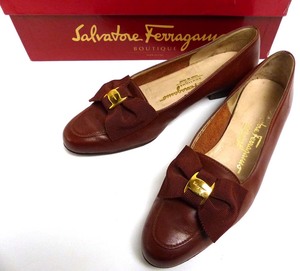 イタリア製 サルヴァトーレ フェラガモ / Salvatore Ferragamo ヴァラリボンレザーパンプス/ ローファー 4 1/2B(21.5-22cm相当)1i-1-098