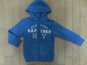 【新品】ＧＡＰ kids裏起毛パーカ　１１０　藍