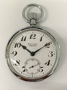 【稼働品】 SEIKO セイコー PRECISION プレシジョン 91-0020 スモセコ 手巻き 15石 懐中時計 鉄道時計