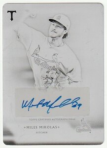 【1/1】2018 TOPPS TRIPLE THREADS Miles Mikolas RC Auto BLACK PRINTING PLATE マイルズ・マイコラス直筆サイン 元巨人 1of1