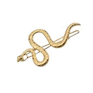 ヘアクリップ ヘビ パンク シンプル ヘアピン 蛇 へび 動物 ゴールド メタル クール 女性 少女 ヘアアクセサリー #C315-17