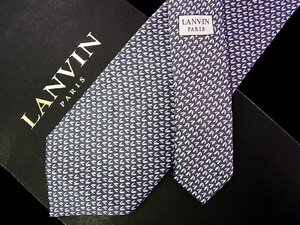 ♪今週の特売980円～♪2777♪良品【LANVIN】ランバン【ハート 葉っぱ 植物 柄】ネクタイ♪