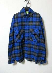 HOMBRE NINO オンブレニーニョ　PLAID MULTI POCKET SHIRT シャツ ブルー HN0231-SH0002