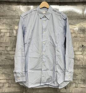 21SS COMME des GARCONS SHIRT コムデギャルソン シャツ 肩ジップ 長袖シャツ コットン フランス製 サイズS ストライプ ライトブルー