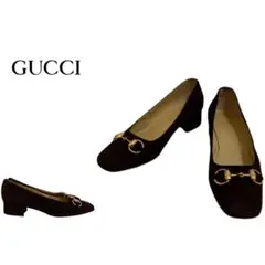 GUCCI VINTAGE ITALY製 ホースビット スエードレザーパンプス