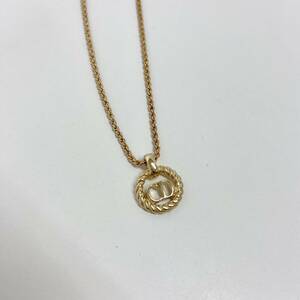 742309/Christian Dior クリスチャンディオール CDロゴ ネックレス ゴールドカラー レディース アクセサリー