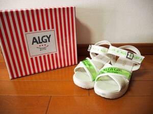 22cm ALGY アルジー Xti Shoes ロゴ入り クロスベルト ヒールサンダル 厚底サンダル キッズ ティーンズ＜定価：4,290円＞（送料660円〜）