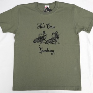 Lサイズ DryBones NEW CROSS SP Tシャツ オリーブ色 ドライボーンズ　カフェレーサー