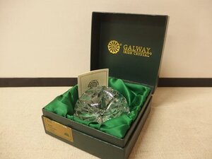 1140198w【GALWAY IRISH CRYSTAL ゴールウェイ ガラス ペーパーウェイト】アイルランド ドーム型 ガラス工芸品/カット装飾 オブジェ/中古品