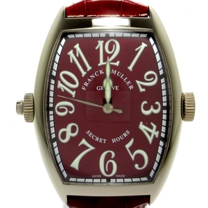 FRANCK MULLER(フランクミュラー) 腕時計 トノウカーベックス シークレットアワーズ 8880SEH メンズ K18WG×アリゲーター/Dバックル レッド