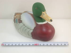 夢233 加藤工芸 (KATO KOGEI) 鴨のオブジェ デコイdecoy/MALLARD DUCK/マガモ 置物 陶器製