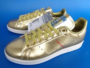 13420■新品 デッド adidas stansmith GOLD METALLIC アディダス スタンスミス ゴールド メタリック 顔つき 金 23.5 FW5364