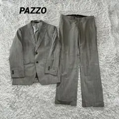 【PAZZO】メンズスーツセットアップ（S）ストライプ柄 背抜き 2つボタン