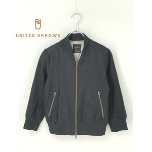 A8117/春夏 UNITED ARROWS ユナイテッドアローズ Another Edition CROIX ミリタリー ジップアップ ブルゾン ジャケット S程 黒/レディース