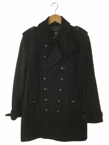 BURBERRY BLACK LABEL◆ナポレオンコート/カシミヤ混/L/ウール/ブラック/無地/D1B01-200-09