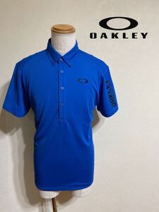 【良品】 OAKLEY GOLF オークリー ゴルフ ウェア 切替し ドライ ポロシャツ ブルー トップス サイズXL 半袖 青 434188JP