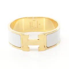 エルメス HERMES バングル クリッククラックGM ホワイト/ゴールド GP（ゴールドメッキ） クリック・クラックH レディース Used B