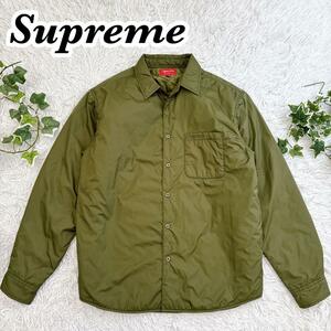 送料無料　良品　シュプリーム　Supreme 2022AW Nylon Filled Shirt コーチジャケット　ナイロンジャケット　オリーブ　M　キルティング