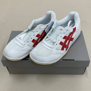 (新品) ◆アシックス◆asics◆25.0cm◆スポーツシューズID-Ⅲ◆ホワイト/レッド◆体育館シューズ◆運動靴◆上履き◆室内履き◆