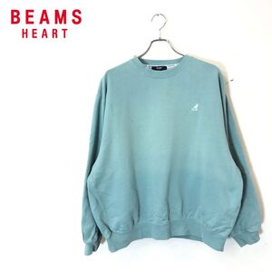 1D2370-F-N◆ BEAMS HEART ビームスハート カンゴール トレーナー スウェットシャツ ◆ sizeM コットン ブルー 古着 メンズ 秋冬