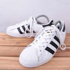 z3890 アディダス スーパースター US6 1/2 24.5cm/白 ホワイト 黒 ブラック adidas SUPERSTAR メンズ ユニセックス スニーカー 中古