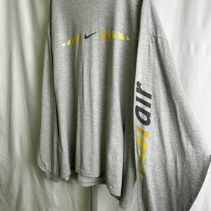 USA製 00s NIKE プリント Tシャツ XL グレー 長袖 カットソー グレータグ ナイキ 90s 古着 オールド ビンテージ