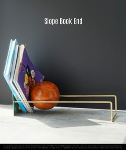 USED☆スロープブックエンドSlope Book End☆本立て　ブックエンド木製モダン北欧スチールusaブラス60sブックスタンド男前ビンテージ西海岸