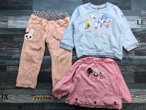 MIKIHOUSE ミキハウス キッズ 女の子 長袖トップス・パンツ 3点セット まとめ売り 90サイズ