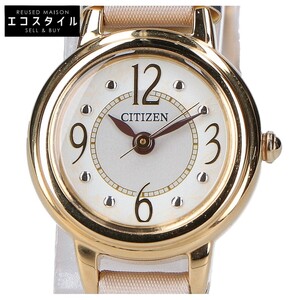 新品同様 CITIZEN シチズン CLB37-1723 CLETIA クレティア エコ・ドライブ 腕時計 ゴールド/グレージュ系 レディース