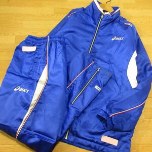 ◎asics アシックス L 上下セット◆ 厚手 裏起毛 ウィンドブレーカー ジャケット&パンツ 防寒 秋冬！◆メンズ 青◆BA1261