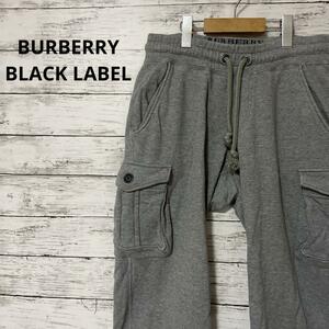 BURBERRY BLACK LABEL スウェットカーゴパンツ グレー