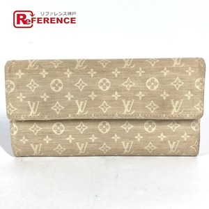 LOUIS VUITTON ルイヴィトン M95311 ポルトフォイユ・サラ フラップ モノグラムミニラン 長財布 デュンヌ ベージュ レディース【中古】