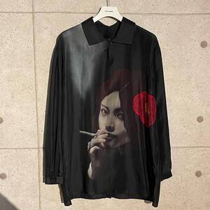 ONtheCORNER ITEM No.1651/YohjiYamamoto POURHOMME ヨウジヤマモトプールオム 内田すずめ 椿とタバコ シルク ブラウス 18ss size:2