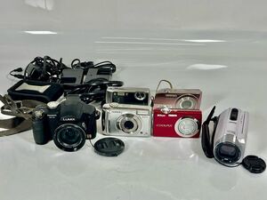 【1円スタート】【現状品】デジタルカメラ5点 ビデオカメラ1点 Nikon ニコン OLYMPUS オリンパス CASIO カシオ FUJIFILM フジフィル厶など 