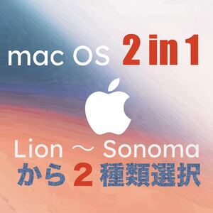 2種類選択 2-in-1 mac OS X Lion〜Sonoma インストールUSBメモリ 起動ディスク インストーラー